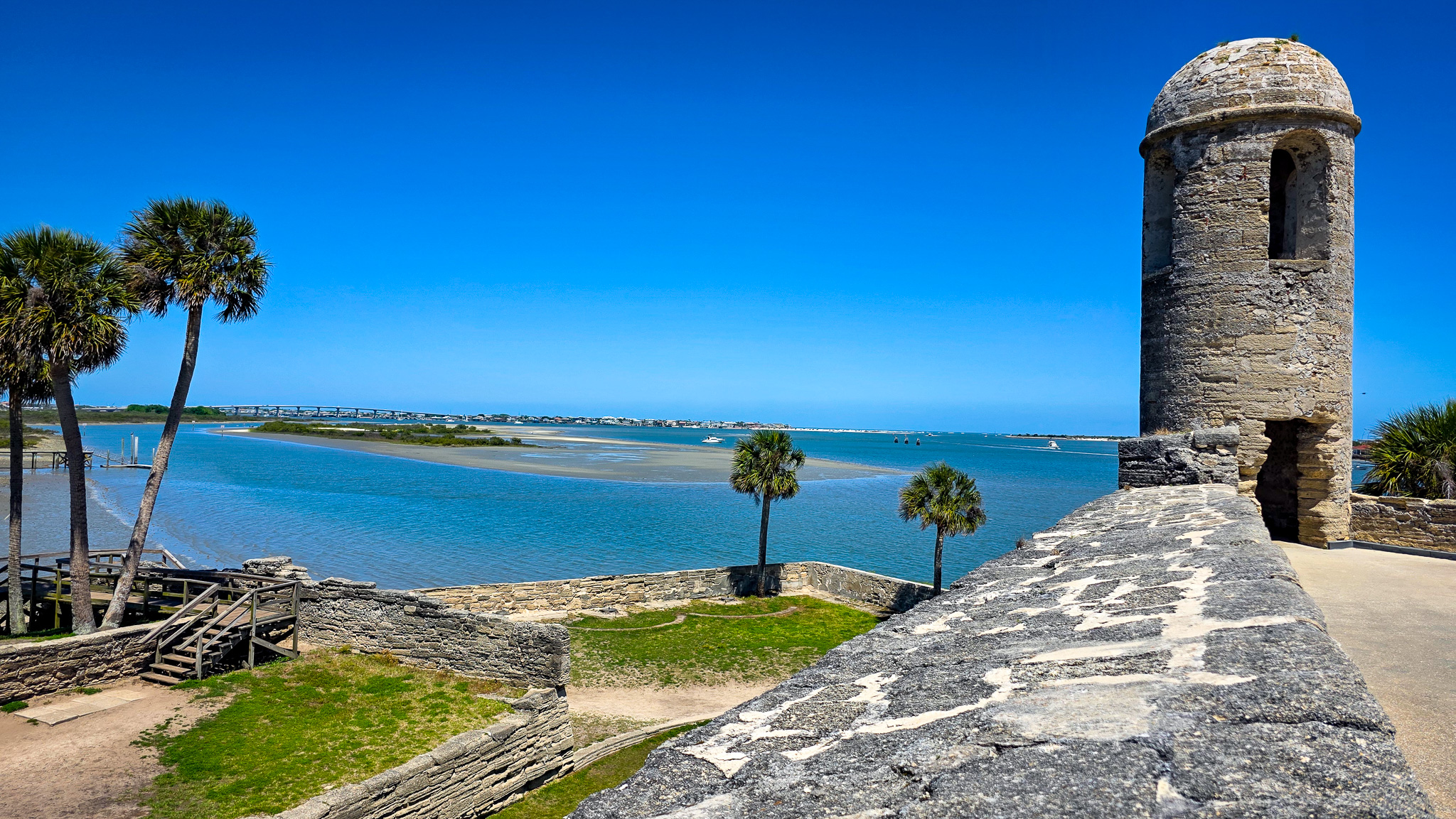 A view of our Loop boat from the national monument, Castillo de Sann Marcos.