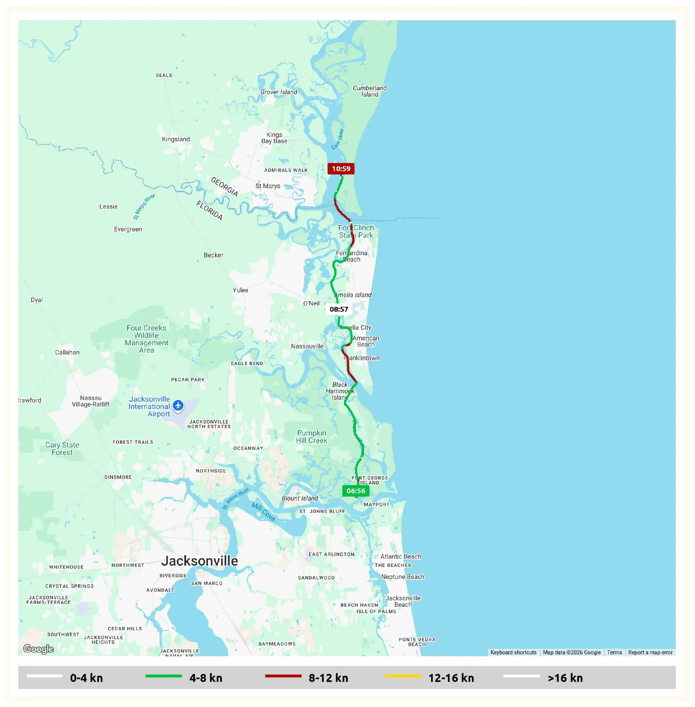 Map of route along the Great Loop | Cumberland Island Captain's Log