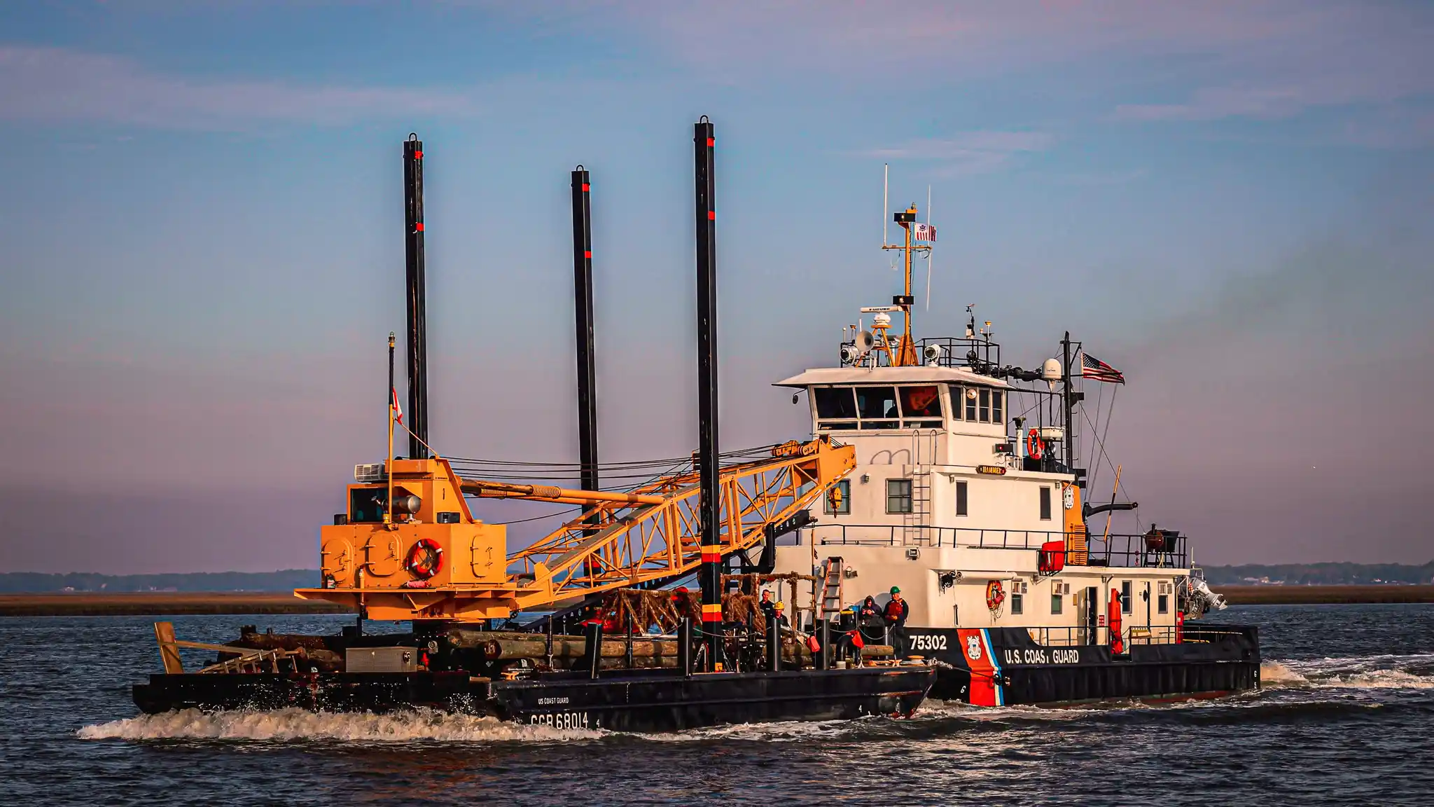 USCGC Hammer, a 75-foot inland construction tender operated by the United States Coast Guard.