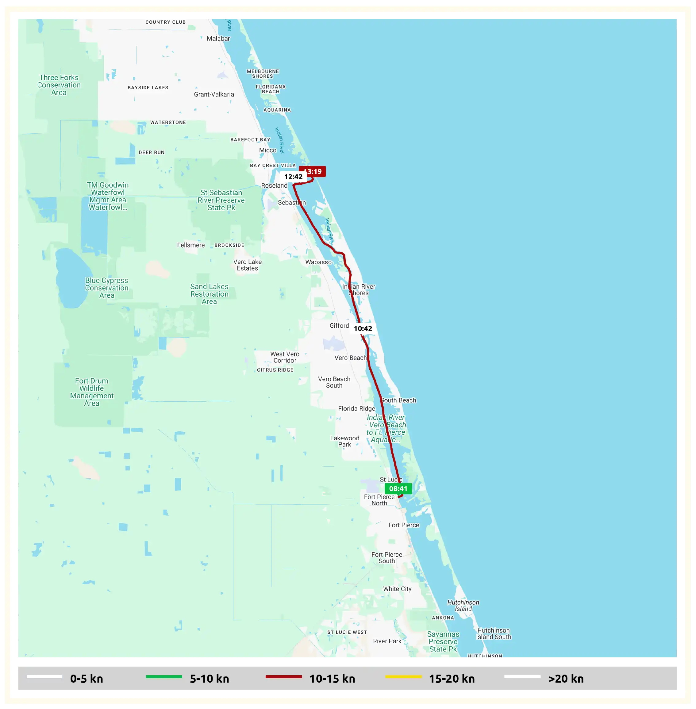 Map of route along the Great Loop | Sebastian Inlet Captain's Log