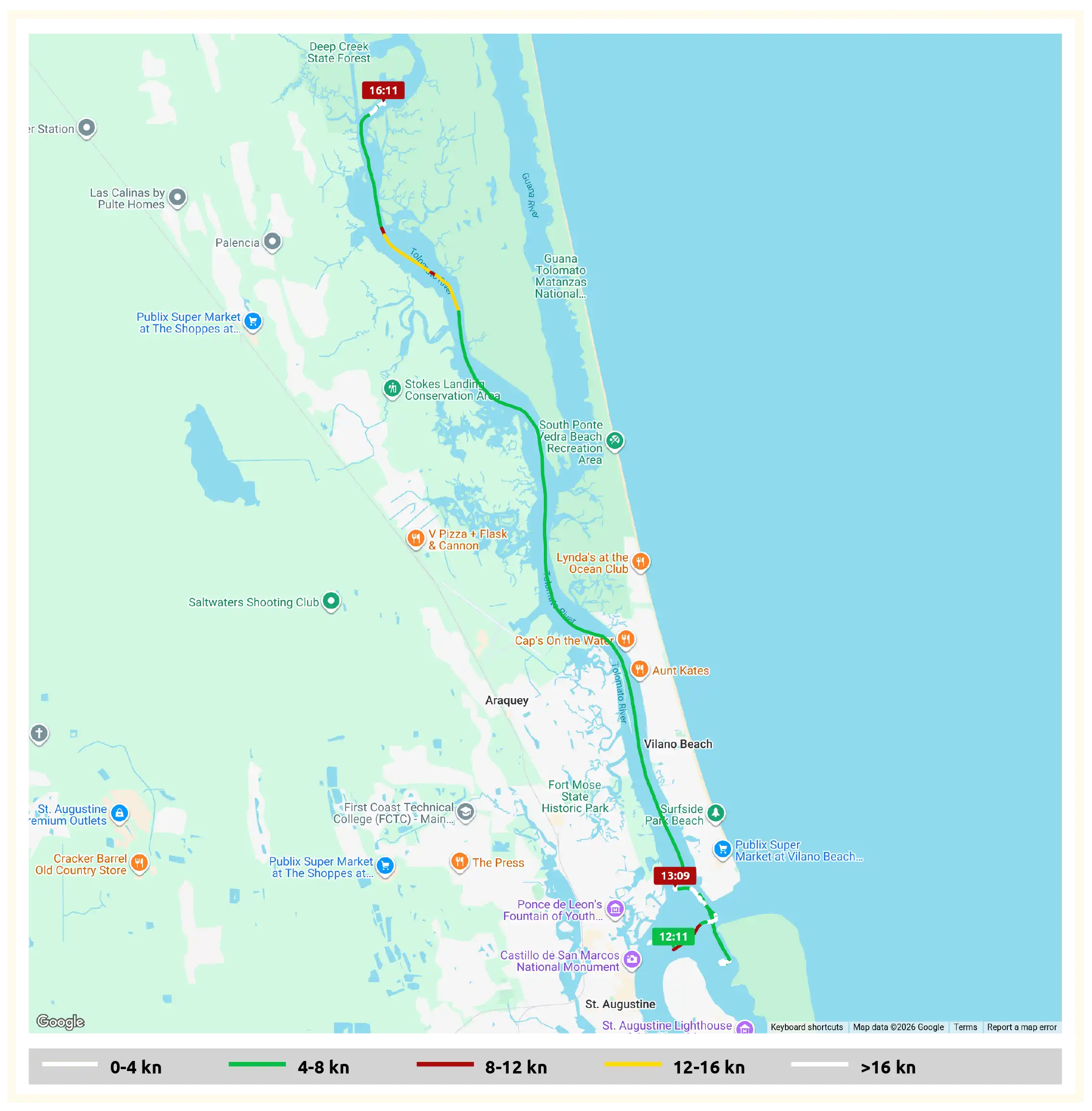 Map of route along the Great Loop | Pine Island Captain's Log