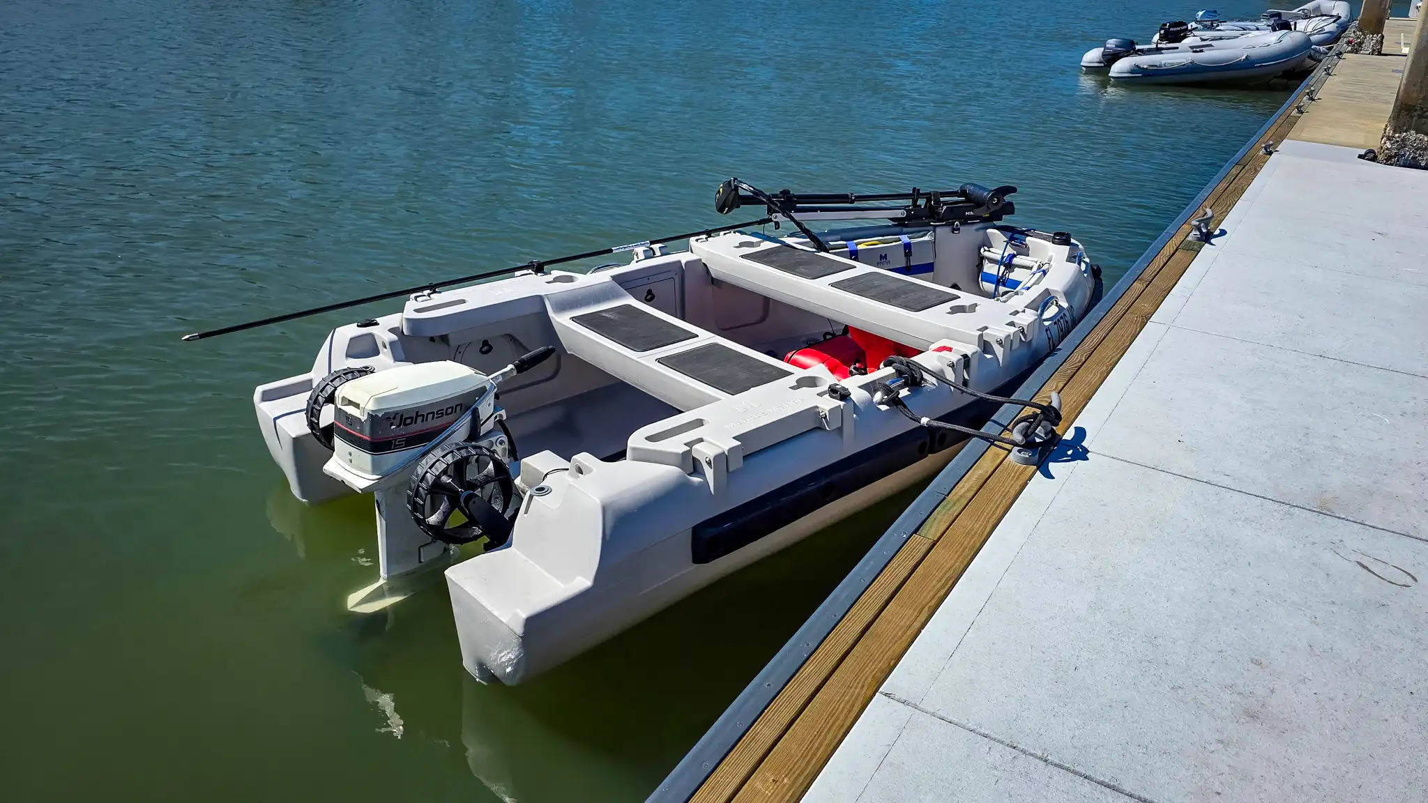 Our Mantus dinghy tied up at the St. Augustine Municipal Marina.