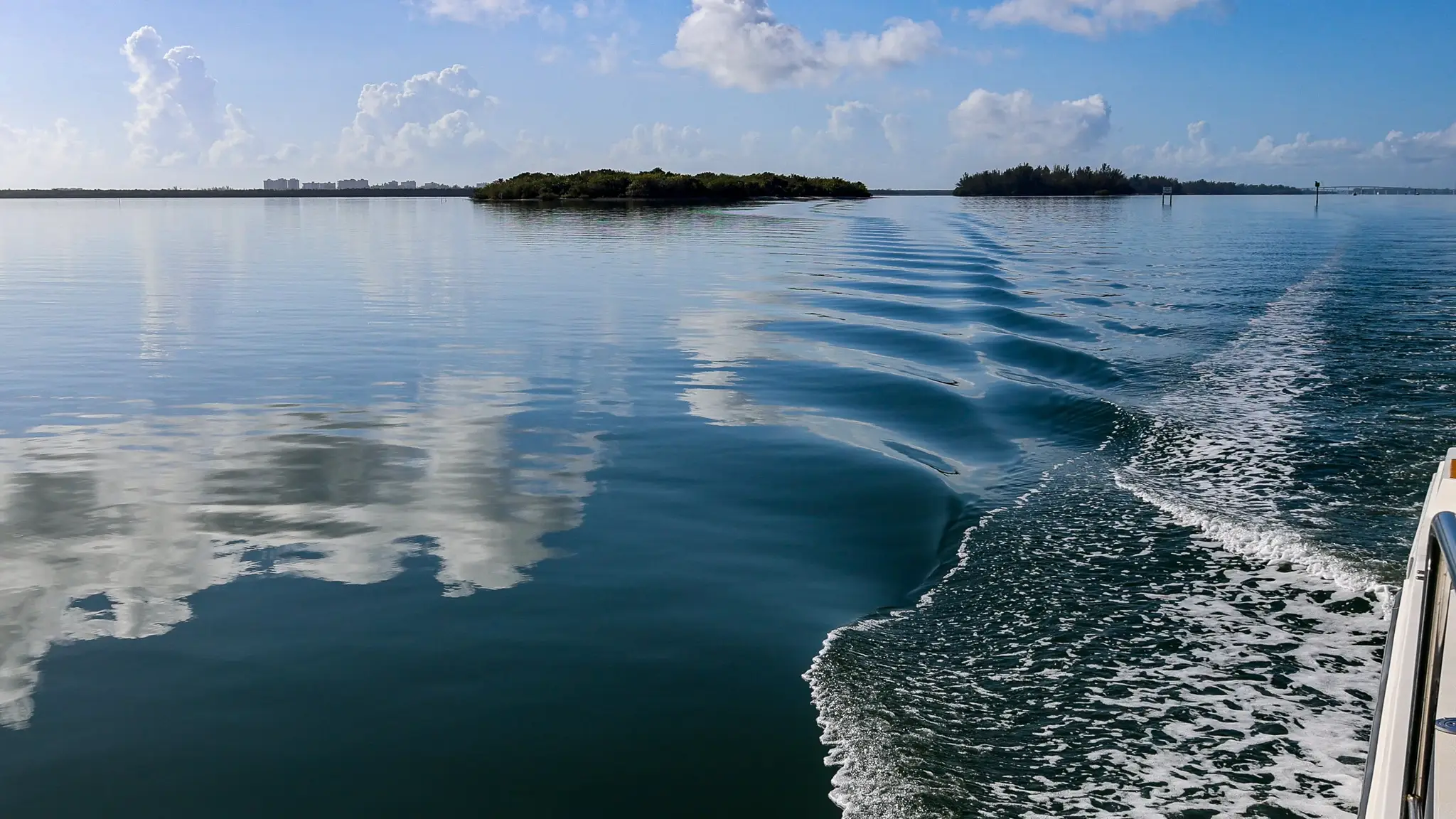 Mirror-like conditions on the Intracoastal Waterway.