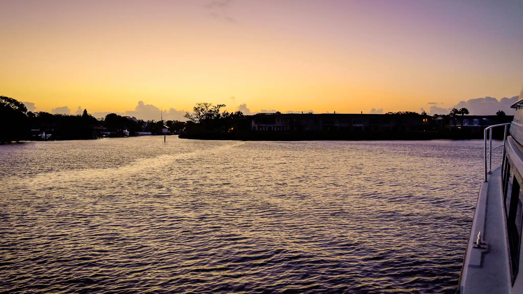 Sunset at our anchorage on the Banana River.