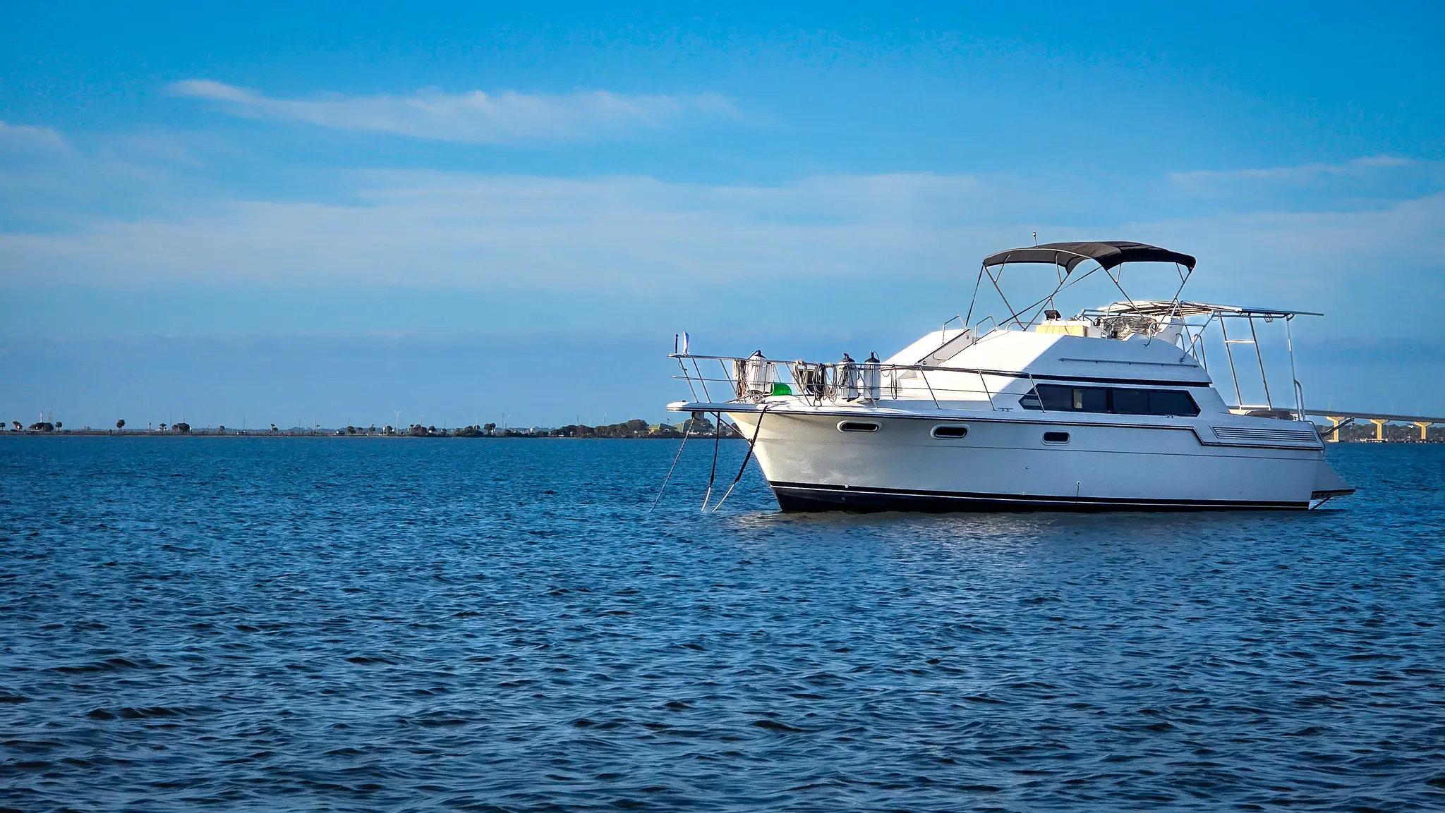 Our perfect Loop boat, Swamp Puppy, an 1989 Carver Santego 38.