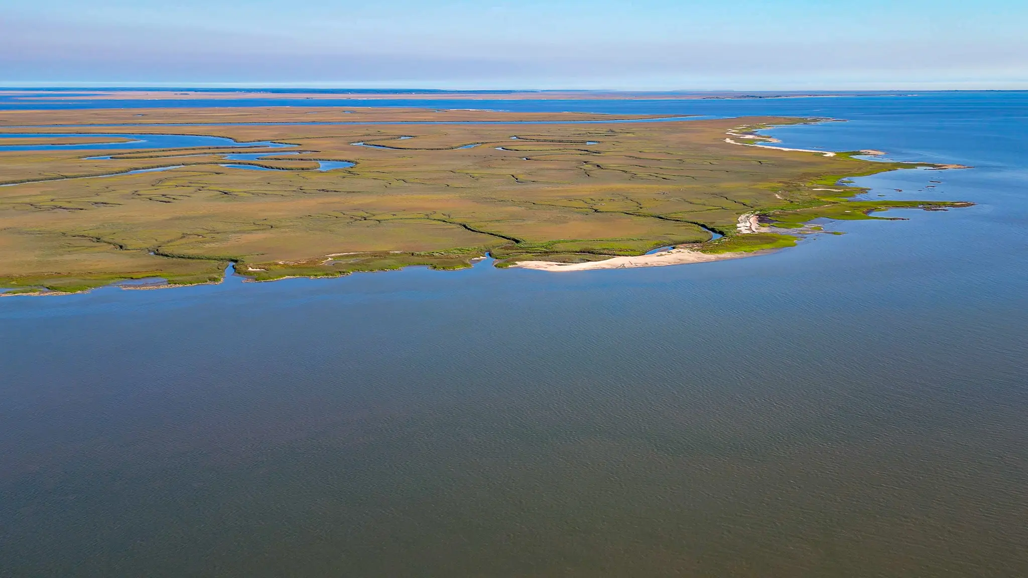 A drone shot of St. Andrew Sound on the ICW Great Loop.