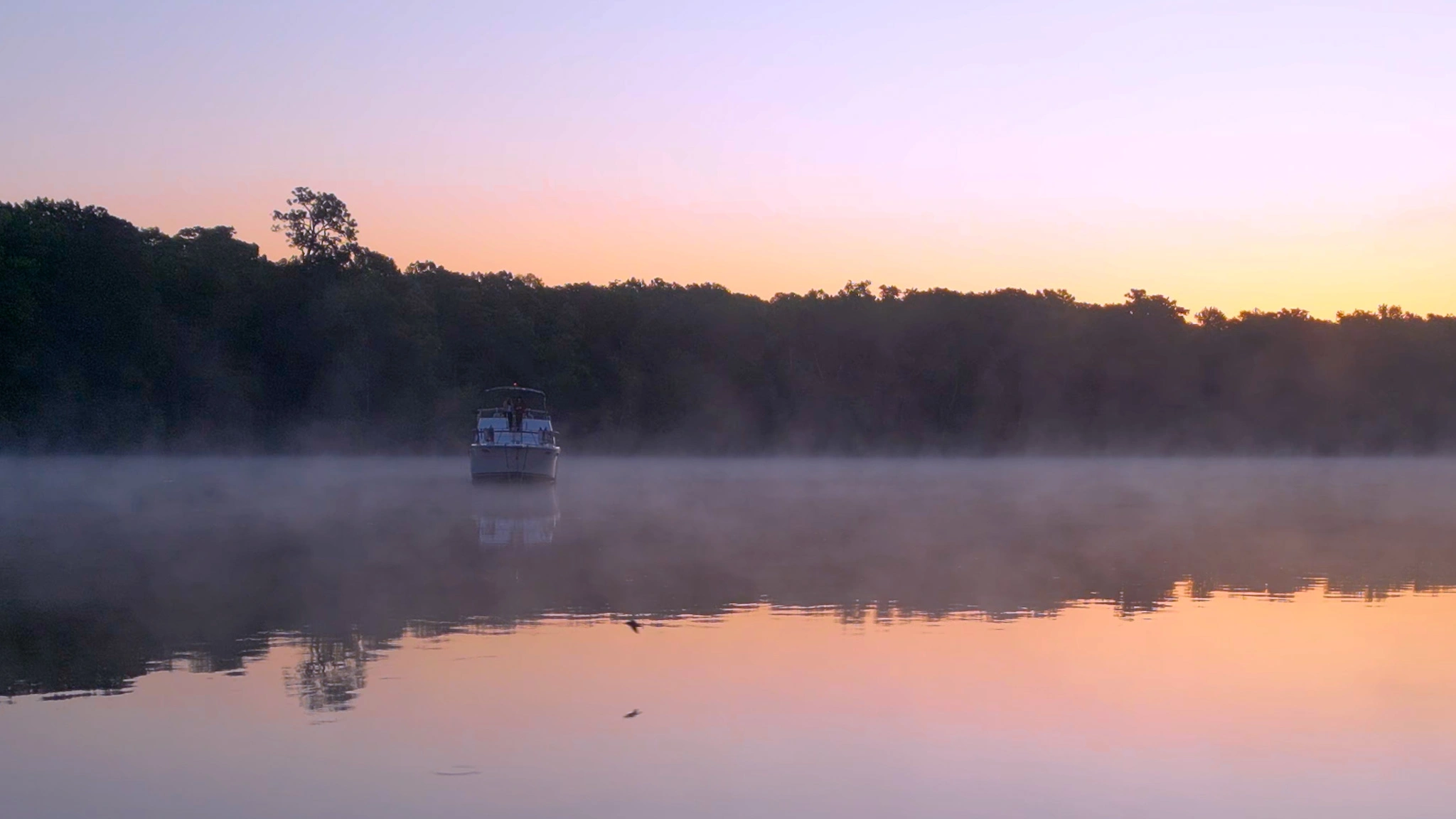 Bull Creek on the Waccamaw River, our Loop boat anchored.