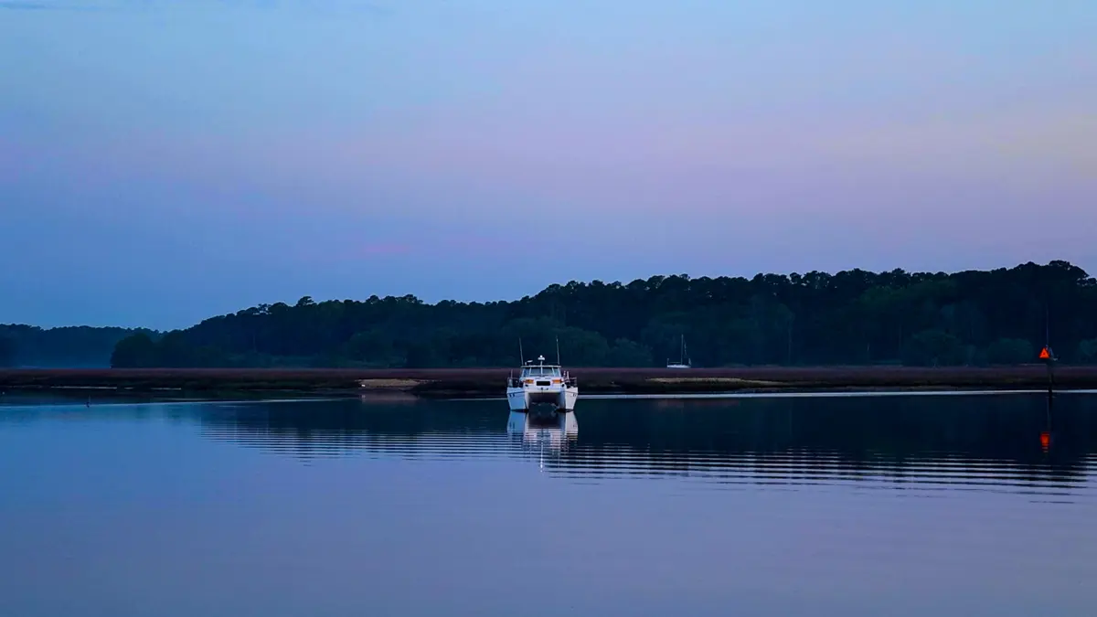 Calabash Creek anchorage on the SC-NC border.