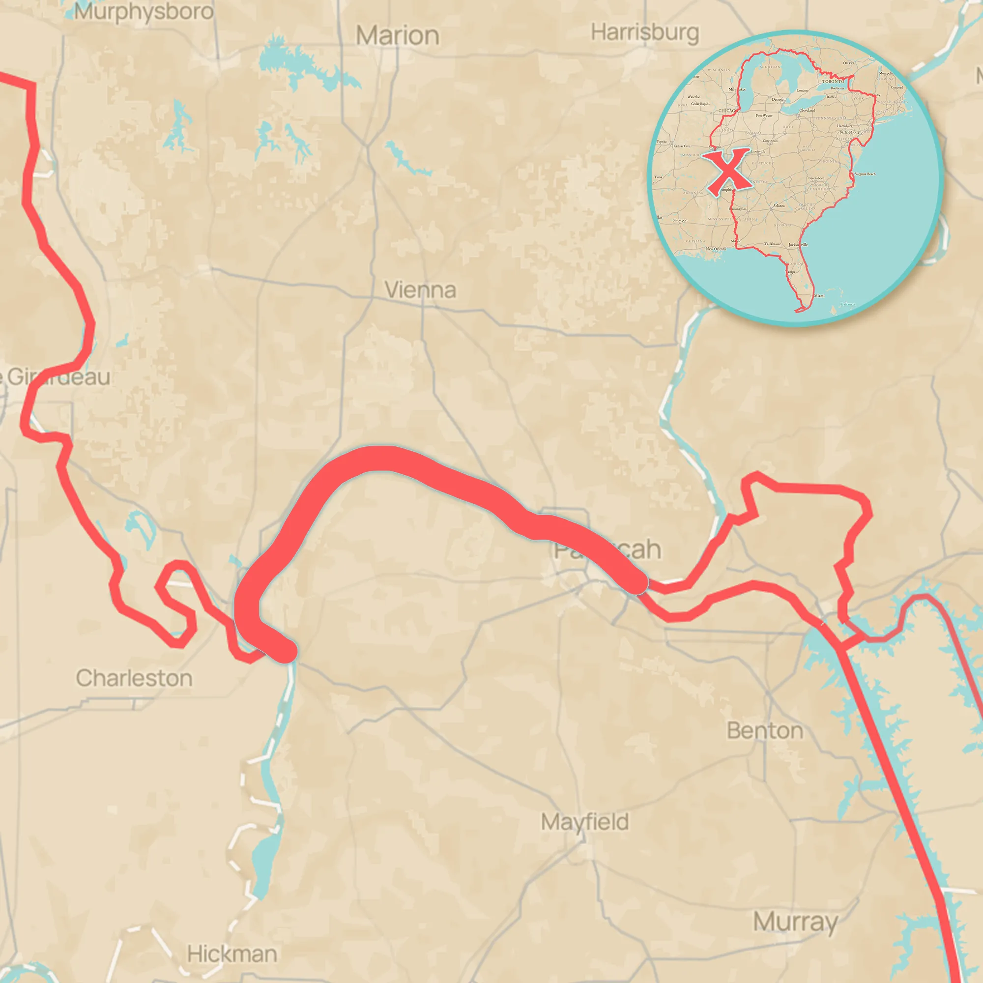 Ohio River Great Loop Map