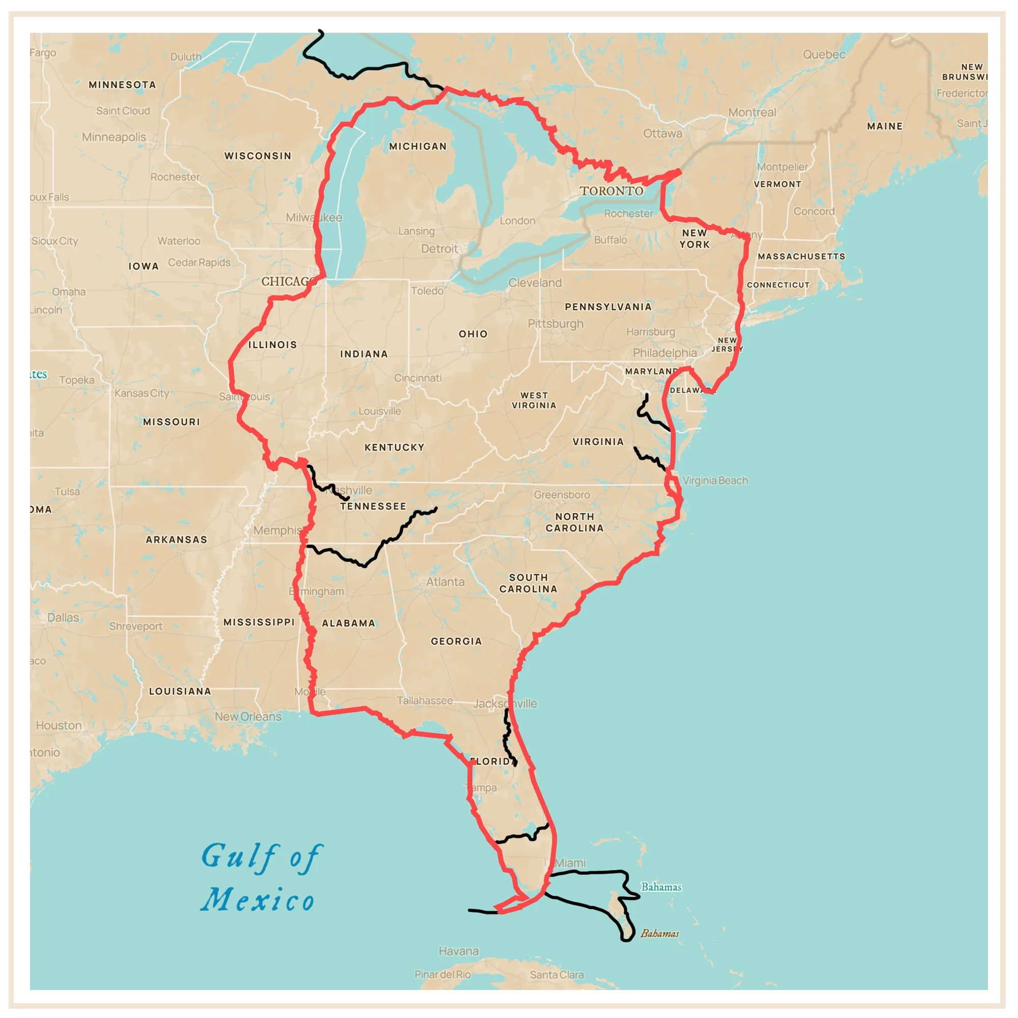 Side Trips on the Great Loop map