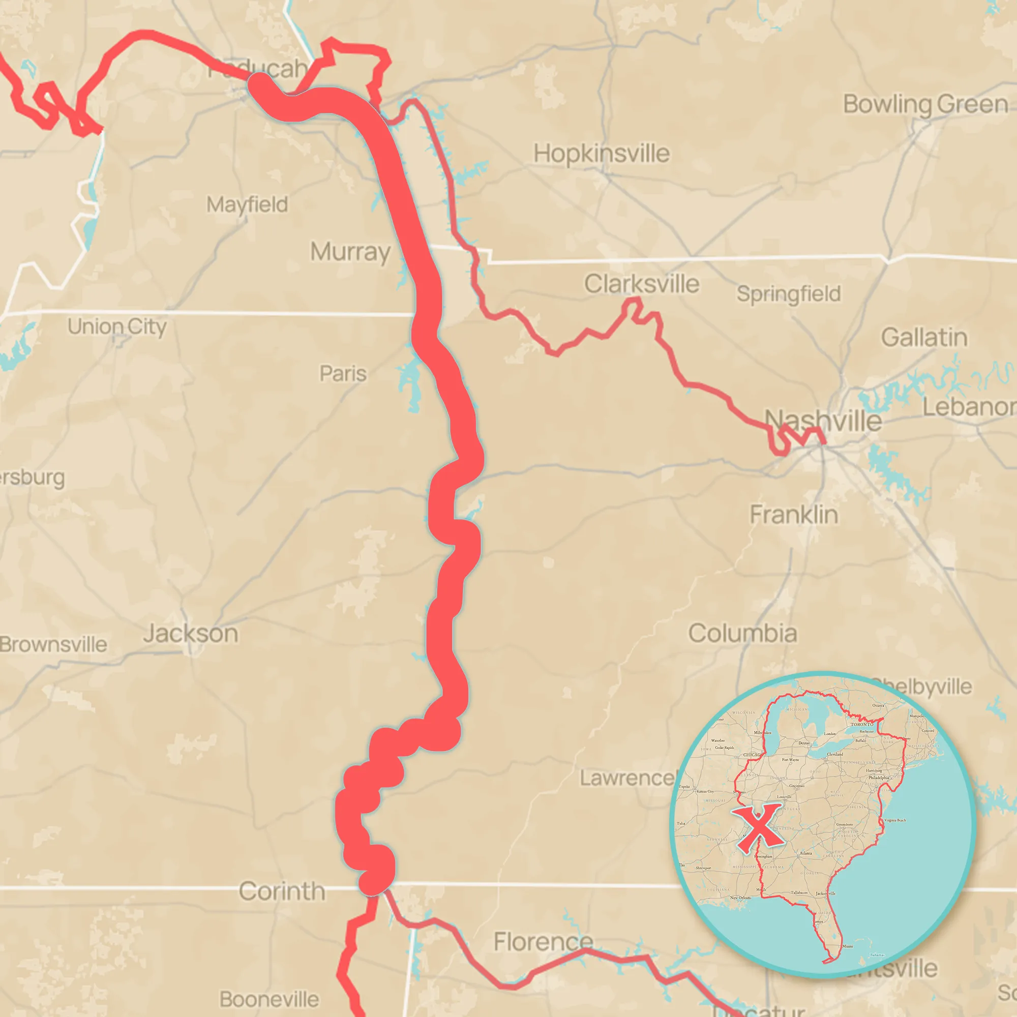 Tennessee River Great Loop Map